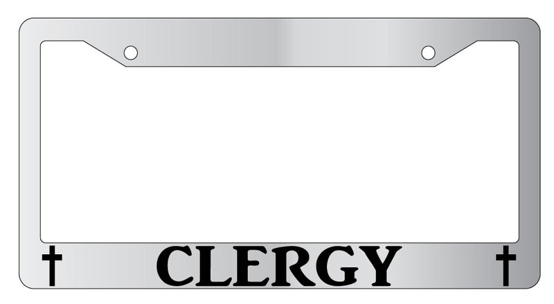 Clergy (Bottom) Chrome Metal License Plate Frame Auto  Mod-GRAPH9856236-8070