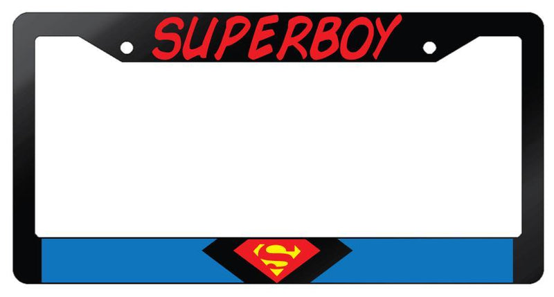 Superboy Glossy Black Plastic License Plate Frame DC  Mod-GRAPH9856236-6983