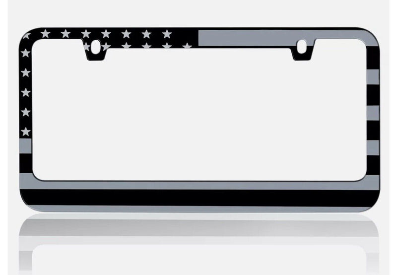 Heavy Duty Stainless-Steel Metal Matte American USA Flag License Plate Frame