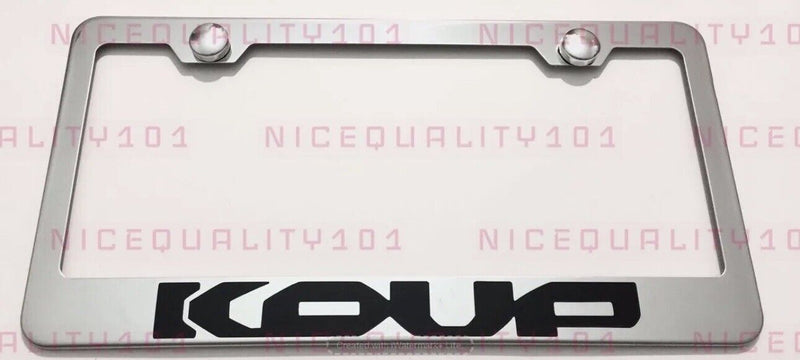 Koup Stainless Steel Finished License Plate Frame Holder Rust Free v1