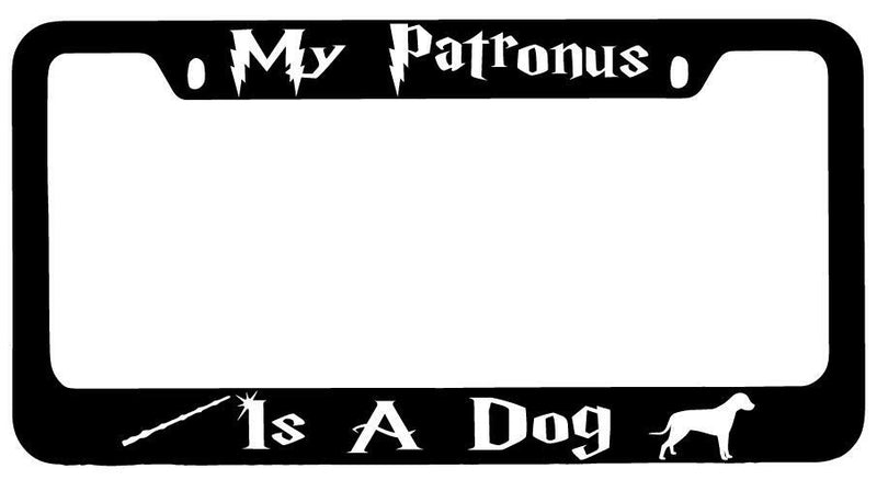 My Patronus Is A Dog Black METAL License Plate Frame Auto For Harry Potter  Mod-GRAPH9856236-9304