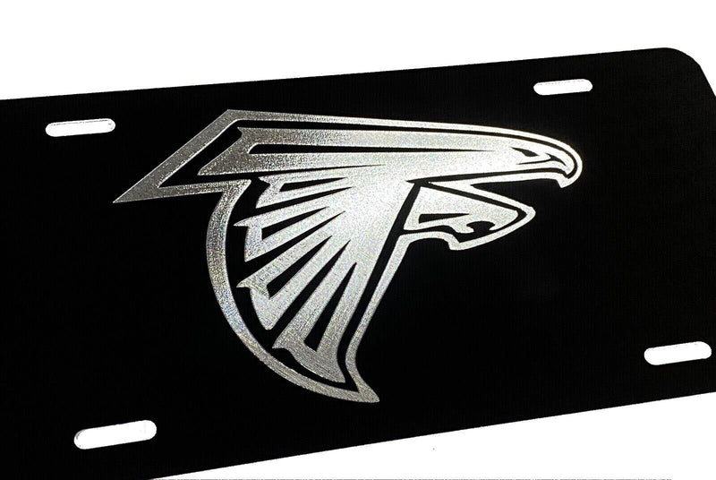 Engraved Atlanta Falcons Car Tag Diamond Etched Aluminum License Plate Fan Gift