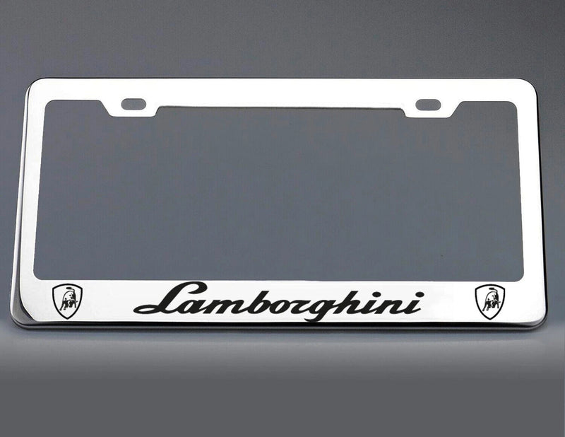 Laser Engraved License Plate Frame Stainless Steel fit Lamborghini