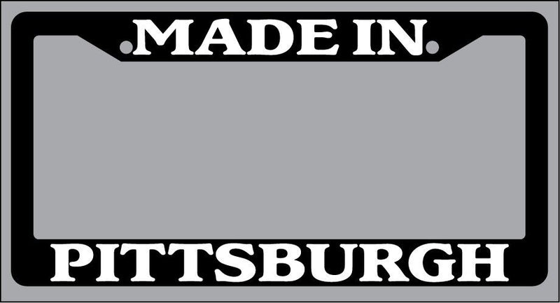 Black License Plate Frame "Made in Pittsburgh" Auto Accessory Novelty 2533  Mod-GRAPH9856236-2982