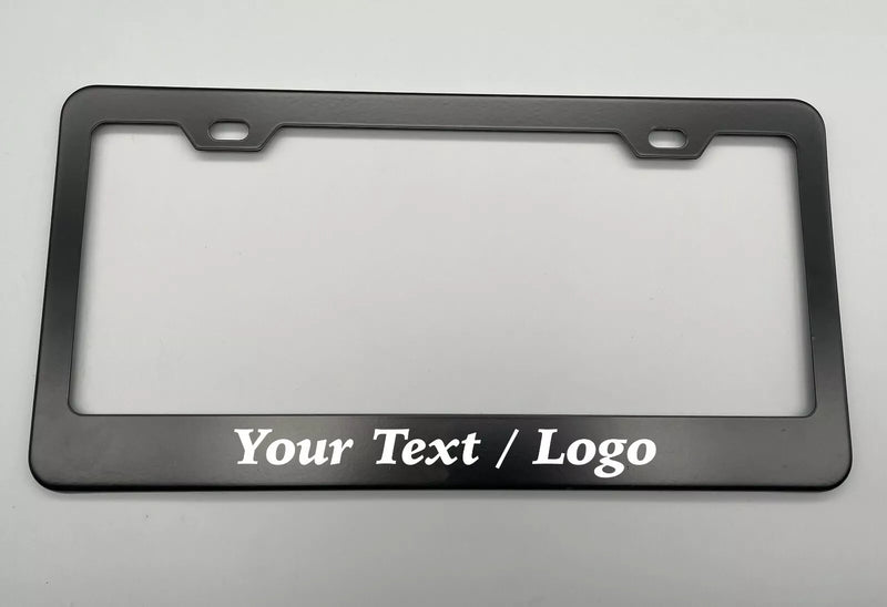 Laser Engraved Black License Plate Frame Stainless Steel fit BMW, Porsche