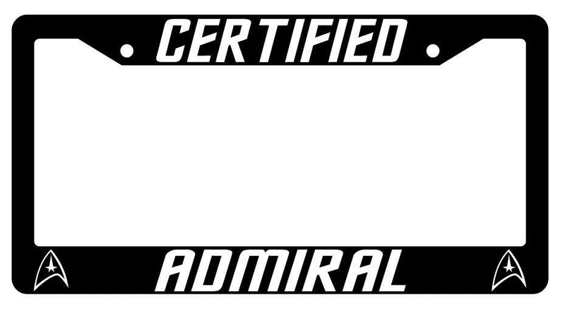 Certified Admiral Black Plastic License Plate Frame Star Trek  Mod-GRAPH9856236-1931