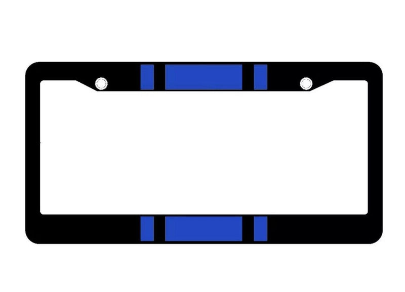 New Blue Racing 3 Stripes Car Truck Universal Fit Black License Plate Frame