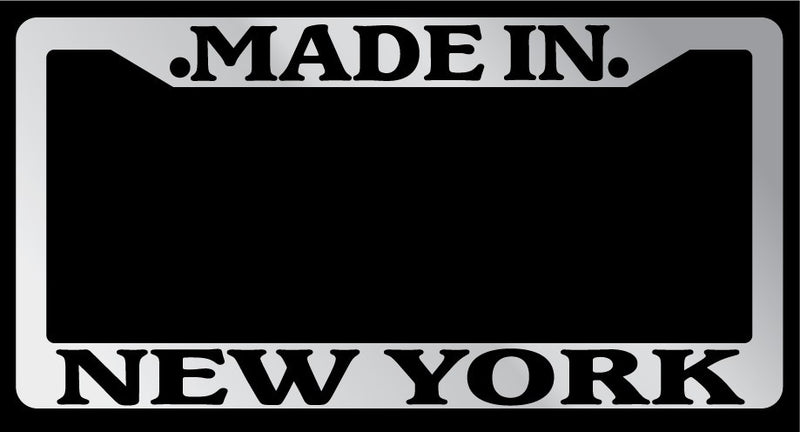 Chrome License Plate Frame "Made in New York" Auto Accessory Novelty 2414  Mod-GRAPH9856236-1285