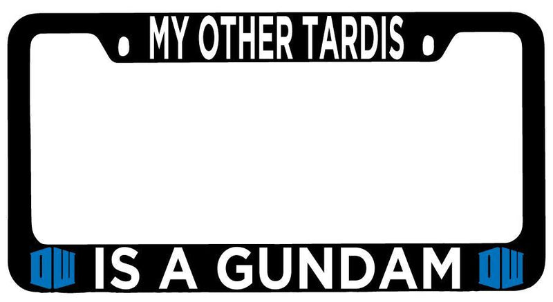 Black METAL License Plate Frame Auto Accessory My Other Tardis Is A Gundam  Mod-GRAPH9856236-10186