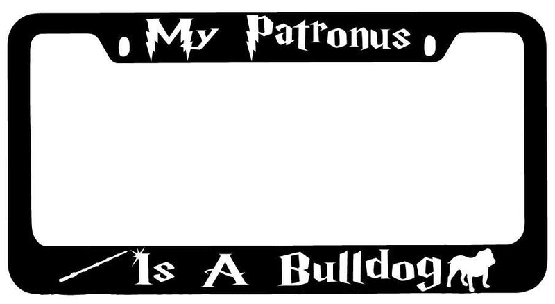 My Patronus Is A Bulldog Black METAL License Plate Frame Auto For Harry Potter  Mod-GRAPH9856236-9694