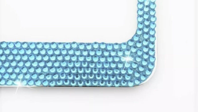 Aqua "Crystal" Metal Bling Blue License Plate Frame**US SELLER**