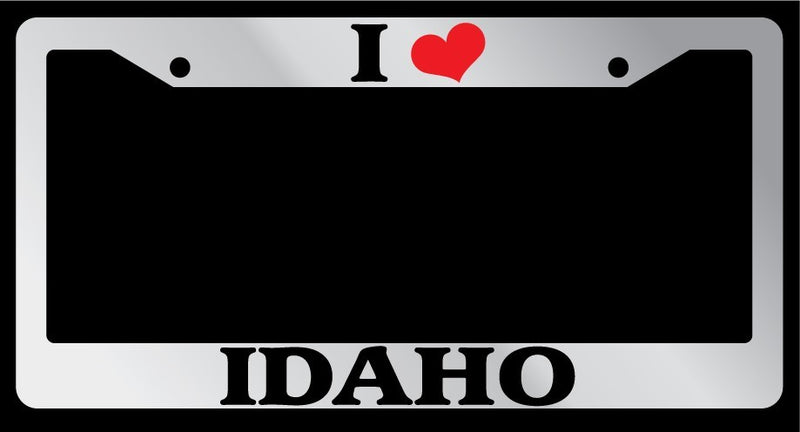 Chrome License Plate Frame "I Heart Idaho" Auto Accessory 1472  Mod-GRAPH9856236-4409