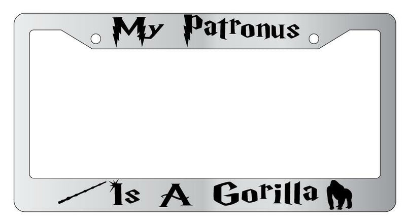 My Patronus Is A Gorilla Chrome METAL License Plate Frame For Harry Potter  Mod-GRAPH9856236-10059