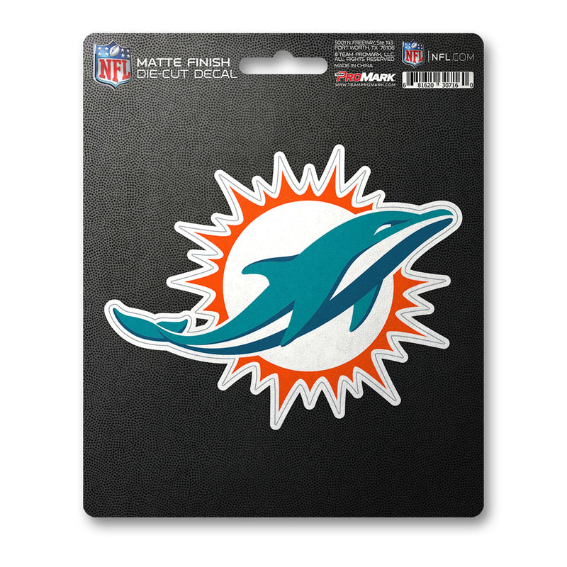 NFL Miami Dolphins Decal Matte 5"X6.25" Auto Boat Cooler Luggage