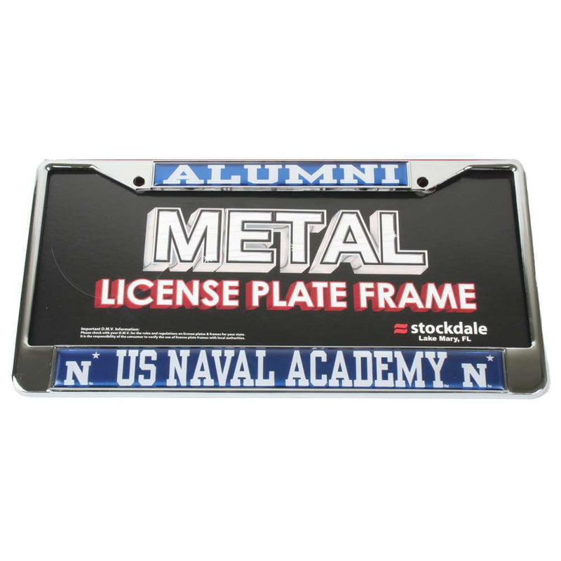 NCAA Navy Midshipmen Alumni Metal License Plate Frame W/domed Insert - Alt