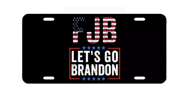 FJB Lets Go Brandon Aluminium License Plate 6" x 12" Lightwieght