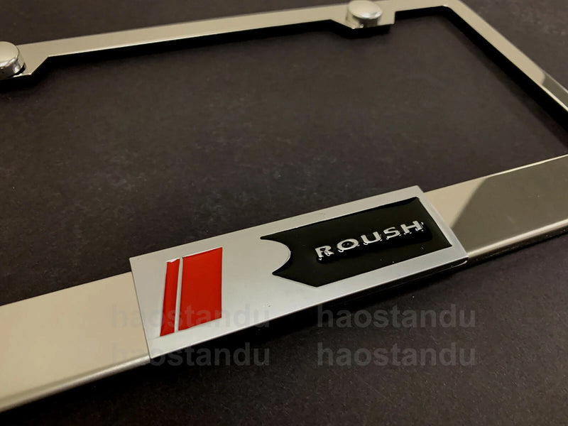 1x ROUSH 3D Emblem STAINLESS STEEL License Plate Frame