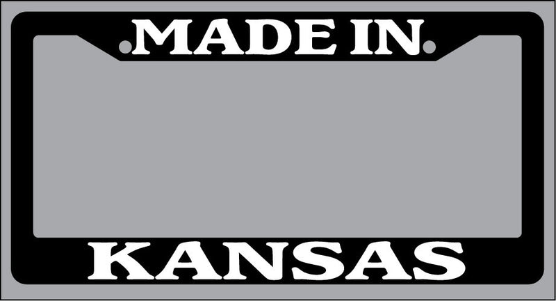 Black License Plate Frame "Made in Kansas" Auto Accessory 1496  Mod-GRAPH9856236-2959