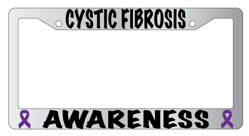 Cystic Fibrosis Awareness Chrome METAL License Plate Frame  Mod-GRAPH9856236-7977