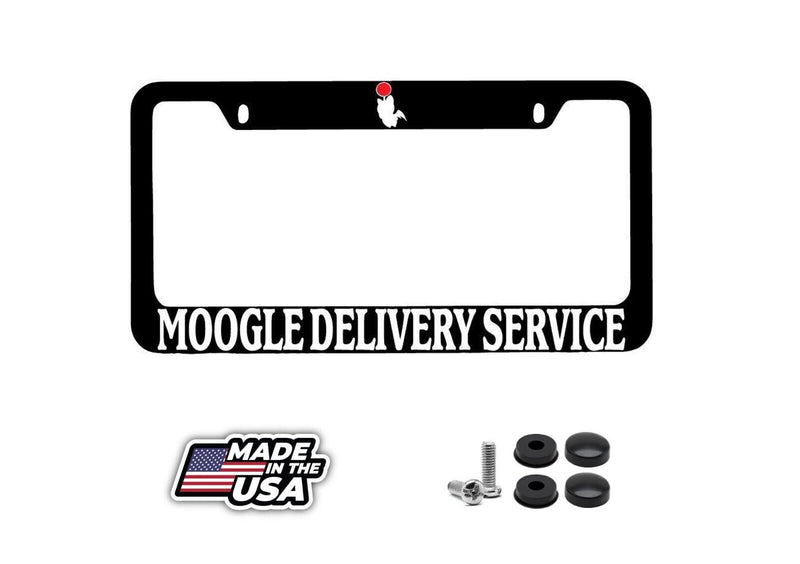 Moogle Delivery Service Black METAL License Plate Frame Final Fantasy