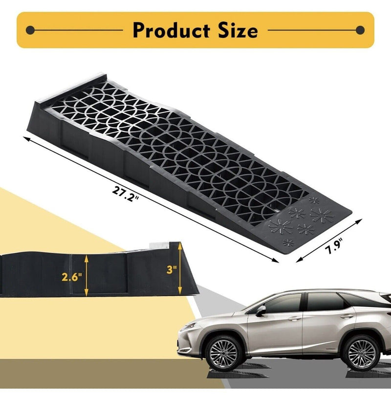 Ramps Low Profile Plastic Car Service Ramps 3 Ton Truck Vehicle - 2 Pack