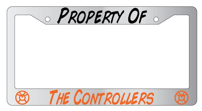 Property Of The Controllers Chrome License Plate Frame  Mod-GRAPH9856236-4287