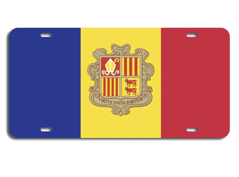 Andorra Flag Vanity License Plate Car Truck Vehicle Accessory Europe Pyrenees