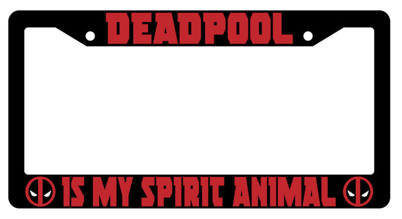 Deadpool Is My Spirit Animal Design 2A Black License Plate Frame Auto Accessory  Mod-GRAPH9856236-4000