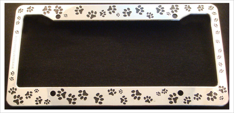 Chrome License plate frame Puppy feet  Mod-GRAPH9856236-1233