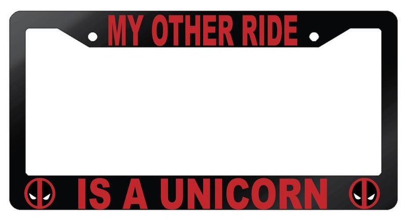 My Other Ride Is A Unicorn Glossy Black License Plate Frame Auto  Mod-GRAPH9856236-10257