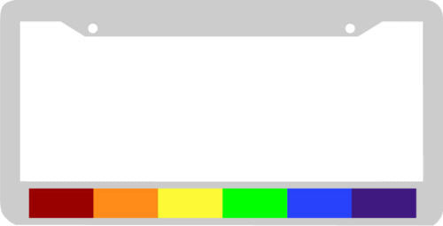 Gay Lesbian Rainbow Pride Flag License Plate Frame