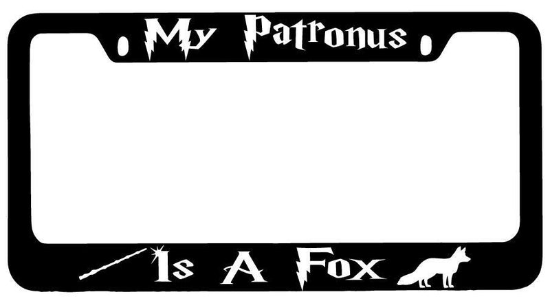 My Patronus Is A Fox Black METAL License Plate Frame Auto For Harry Potter  Mod-GRAPH9856236-9316