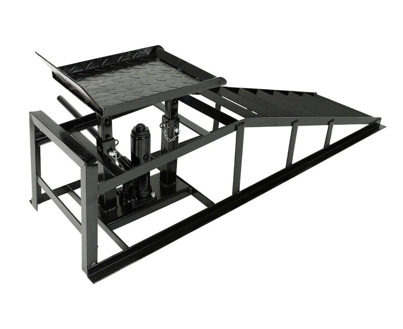 New 2X Hydraulic Car Rampshydraulic Vertical Ramps 5t/11000lb Black