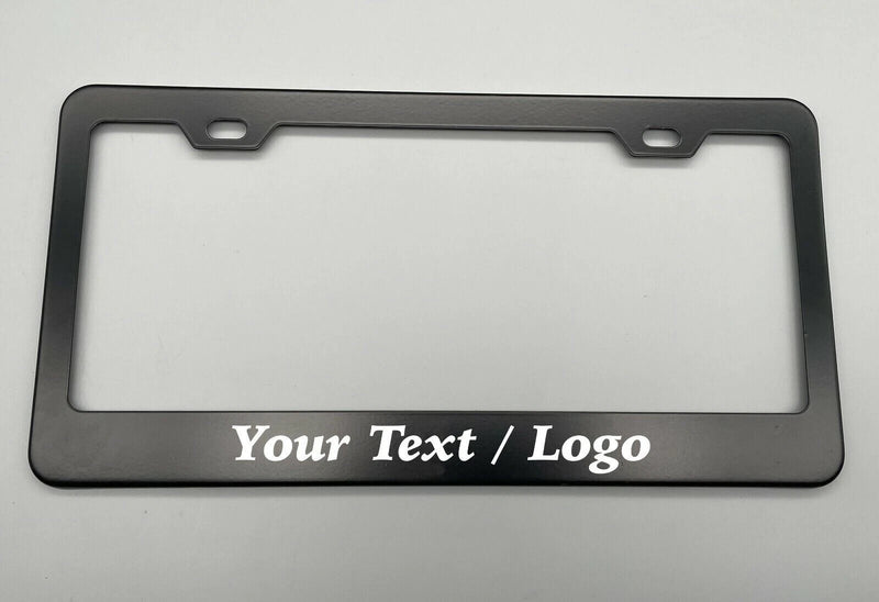 Black License Plate Frame Stainless Steel with Laser Engraved fit Audi