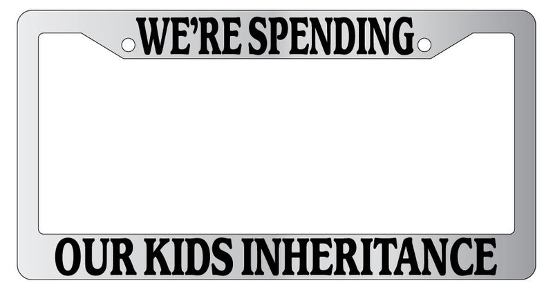 Chrome METAL License Plate Frame WE&