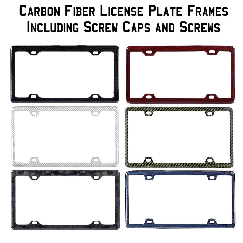 Real Carbon Fiber Silm 4 Holes License Plate Frame + Hardware Choose Your Finish