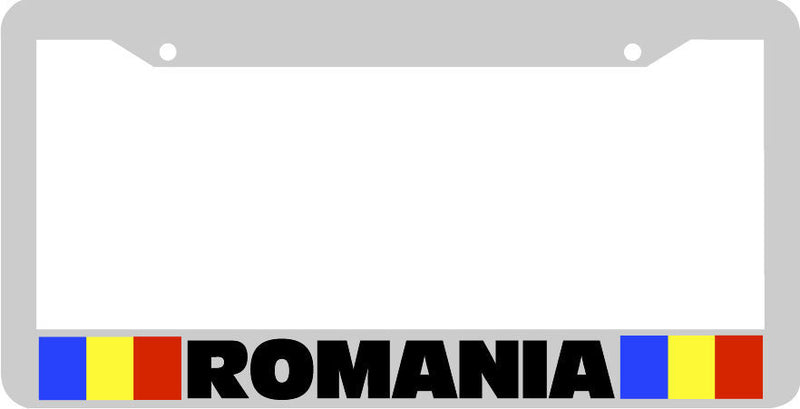 WHITE ROMANIAN ROMANIA flag License Plate Frame