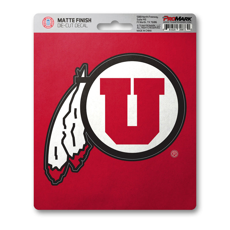 NCAA Utah Utes Decal Matte 5"X6.25" Auto Boat Luggage