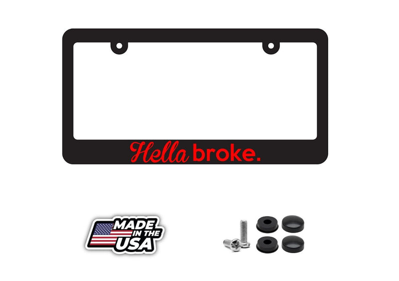 HellaBroke Funny JDM Black License Plate Frame JDM red art