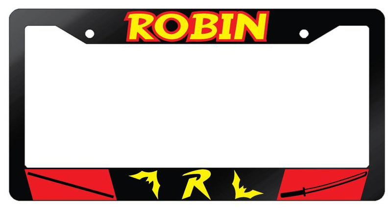 Robin Glossy Black Plastic License Plate Frame DC  Mod-GRAPH9856236-6984
