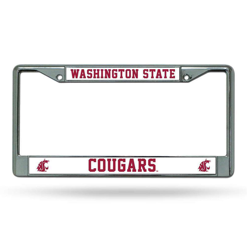 NCAA Washington State Cougars Metal License Plate Frame - White Insets