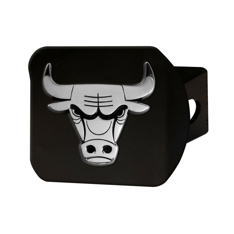 NBA Chicago Bulls 3D Chrome on Black Metal Hitch Cover