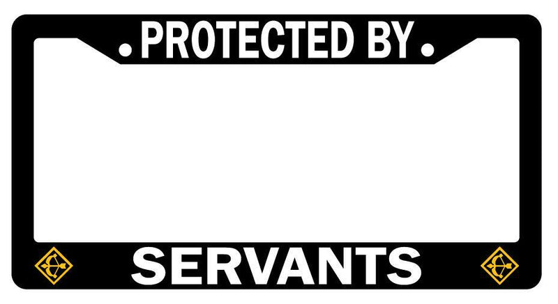 Protected By Servants (Archer) Black Plastic License Plate Frame Fate  Mod-GRAPH9856236-3287
