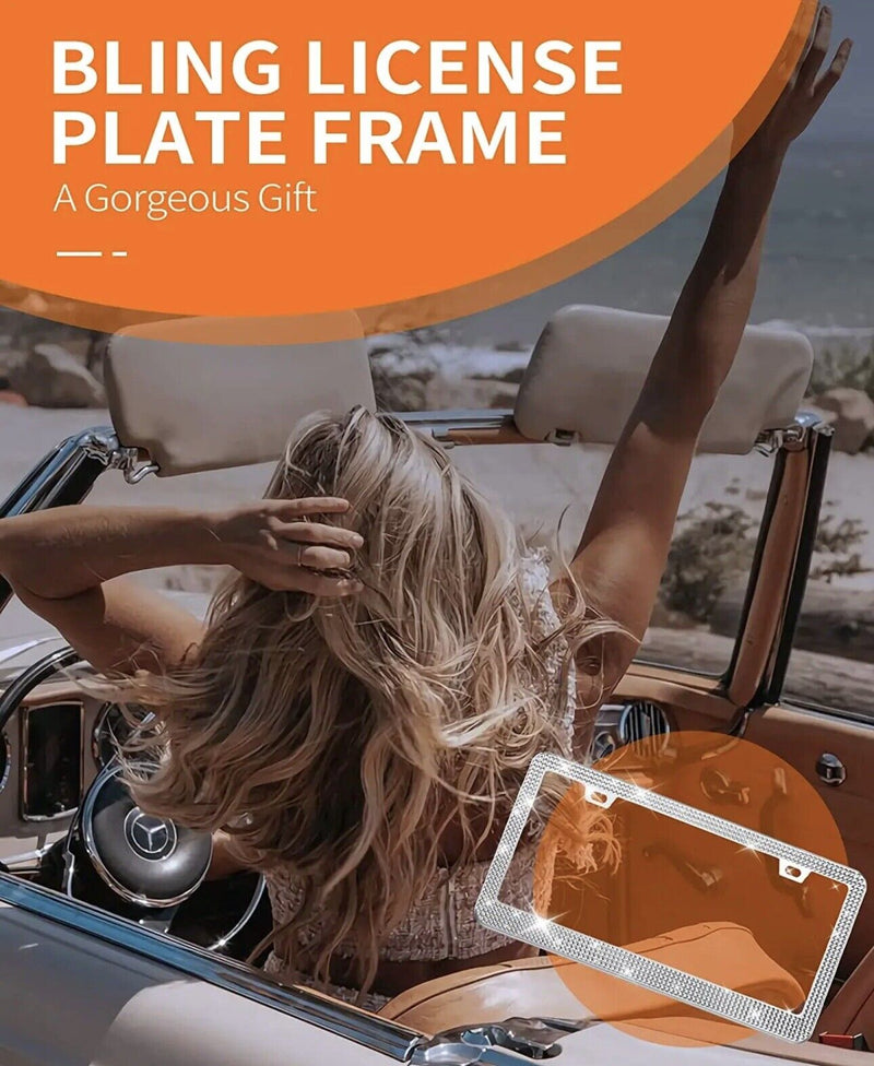 License Plate Frame - Lastingly Bling License Plate Holder, Sparkly License Plat