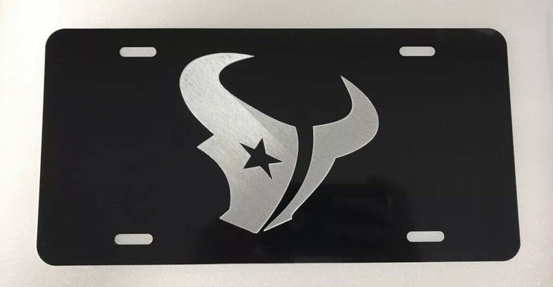 Houston Texans LOGO Car Tag Diamond Etched on Aluminum License Plate