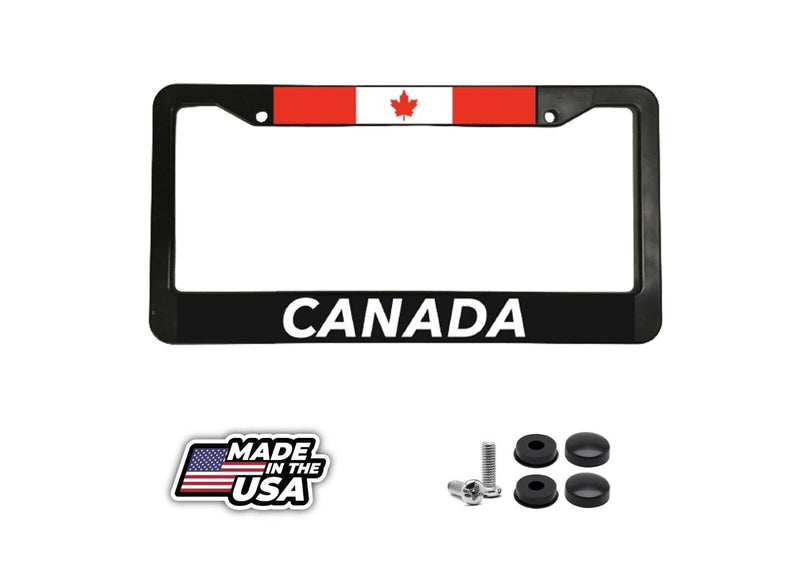 CANADA CANADIAN MAPLE LEAF FLAG TORONTO QUEBEC Black License Plate Frame NEW