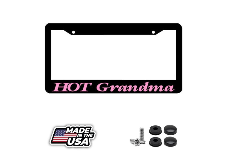HOT GRANDMA pink License Plate Frame