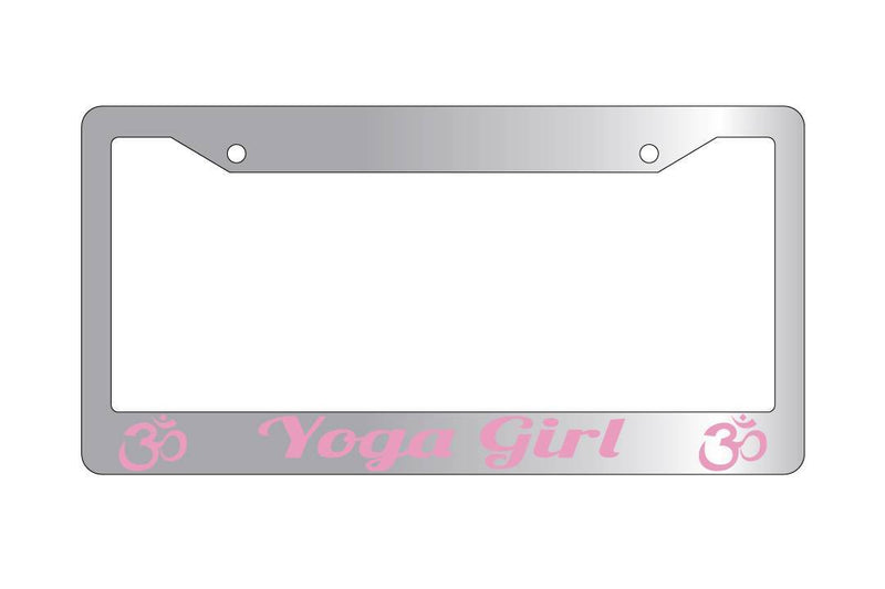 Chrome License Plate Frame YOGA GIRL LOGO BOTTOM OMLY Auto Accessory  Mod-GRAPH9856236-6656