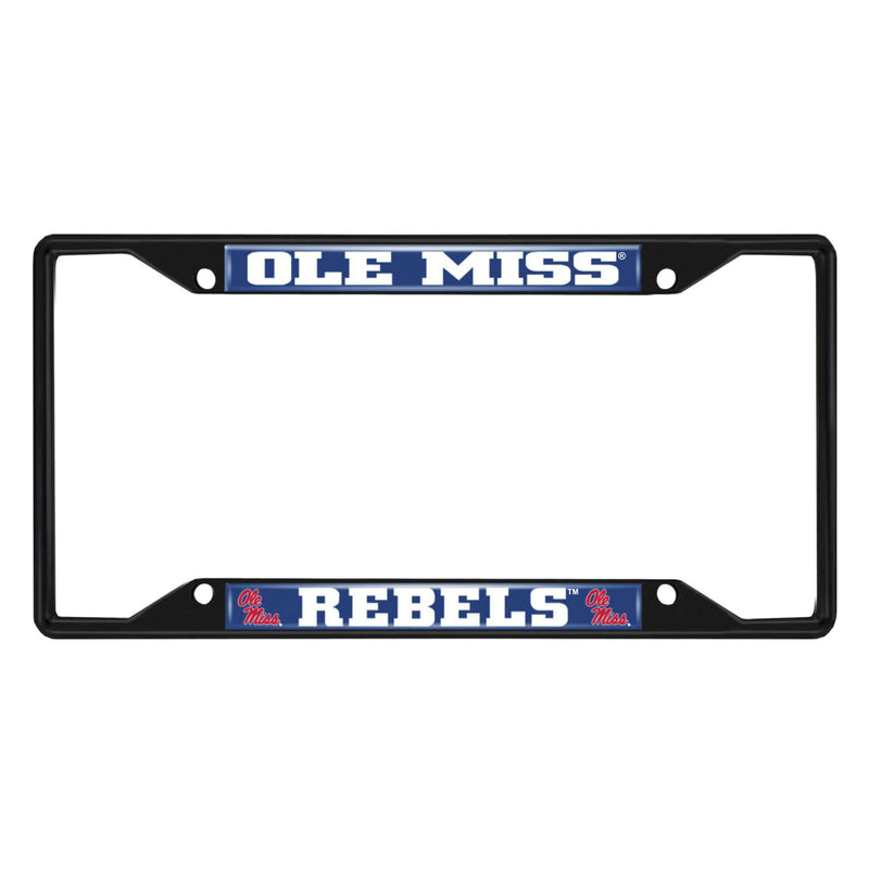 NCAA Ole Miss Rebels Black Metal License Plate Frame