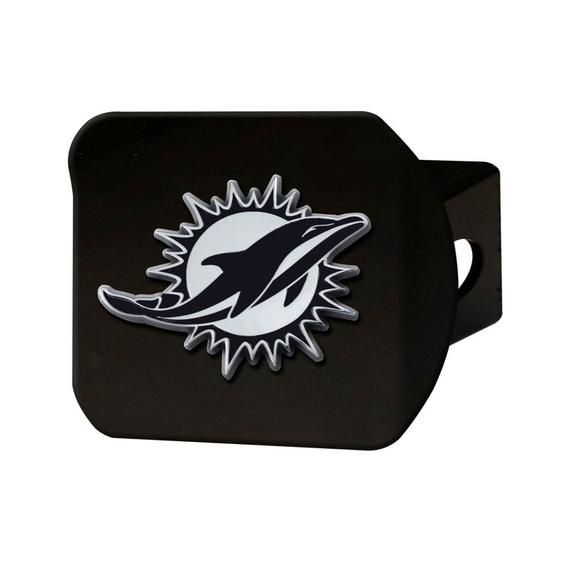 NFL Miami Dolphins 3D Chrome on Black Metal Hitch Cover